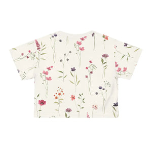 Floral Aop Crop Tee - Flowers Pattern Soft Polyester - Dipaliz - T-shirts