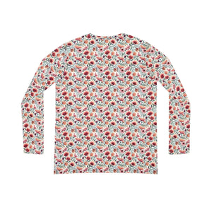 Watercolor Poppy Pattern Women’s Long Sleeve V-neck Shirt (aop) - T-shirts
