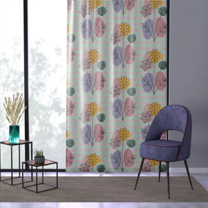 Modern Floral Striped Window Curtain 50x84 - Dipaliz - Curtains