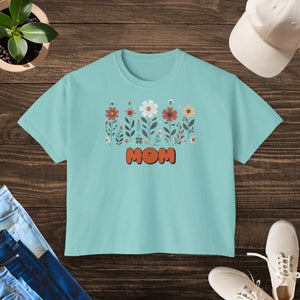 Boxy Fit Women’s Tee Flowers - Sewn-in Twill Label - Dipaliz - T-shirts