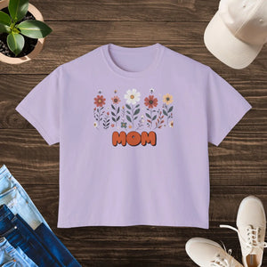 Boxy Fit Women’s Tee Flowers - Sewn-in Twill Label - Dipaliz - T-shirts