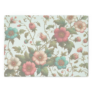 Vibrant Floral Vine Cutting Board – Tempered Glass - Dipaliz - Boards
