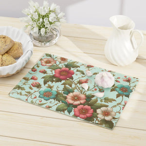 Vibrant Floral Vine Cutting Board – Tempered Glass - Dipaliz - Boards