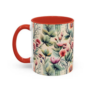 Mug - Accent Coffee - Flowers Vines 11oz Two-tone - Dipaliz