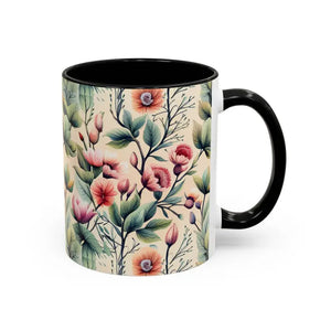 Mug - Accent Coffee - Flowers Vines 11oz Two-tone - Dipaliz