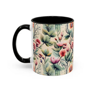 Mug - Accent Coffee - Flowers Vines 11oz Two-tone - Dipaliz