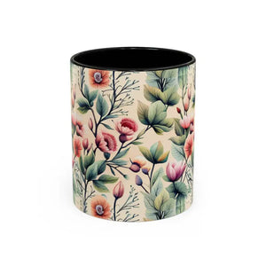 Mug - Accent Coffee - Flowers Vines 11oz Two-tone - Dipaliz