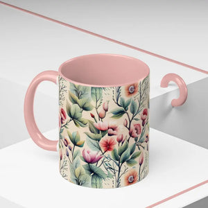 Mug - Accent Coffee - Flowers Vines 11oz Two-tone - Dipaliz