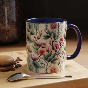Mug - Accent Coffee - Flowers Vines 11oz Two-tone - Dipaliz