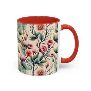 Mug - Accent Coffee - Flowers Vines 11oz Two-tone - Dipaliz