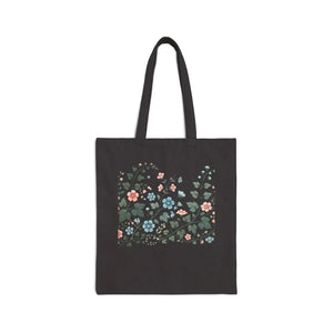 Vibrant Flowers Cotton Canvas Tote - Daily Essential - Dipaliz - Bags