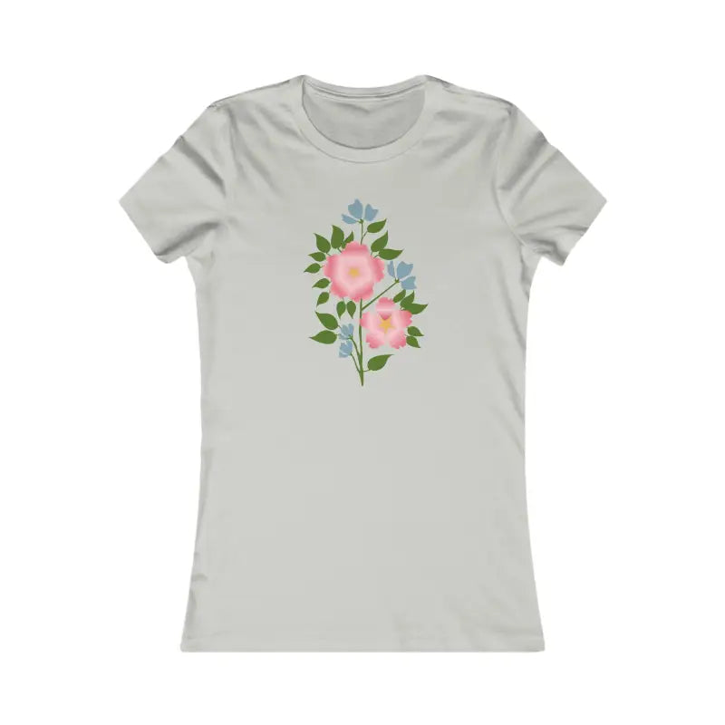 Blossom in Comfort: Women’s Favorite Pink Flower Tee - T-shirt