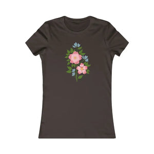 Women’s Favorite Tee - Pink Flower Print Comfort Style - Dipaliz - T-shirts