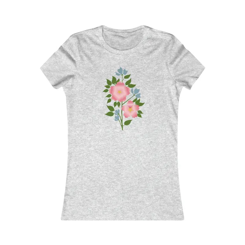 Blossom in Comfort: Women’s Favorite Pink Flower Tee - s / Athletic Heather T-shirt