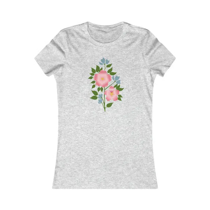 Blossom in Comfort: Women’s Favorite Pink Flower Tee - s / Athletic Heather T-shirt