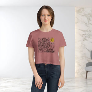 Designer Flowy Cropped Tee - Beach Vibes Shirt - Dipaliz - T-shirts