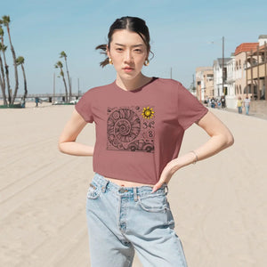 Designer Flowy Cropped Tee - Beach Vibes Shirt - Dipaliz - T-shirts