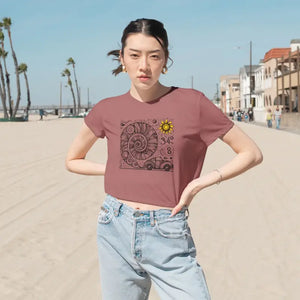 Beach Vibes Shirt - Designer Flowy Cropped Tee Perfect - Dipaliz - T-shirts