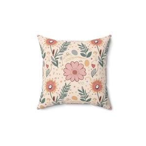 Pink Floral Pillows - Polyester Throw Pillow Decor - Dipaliz