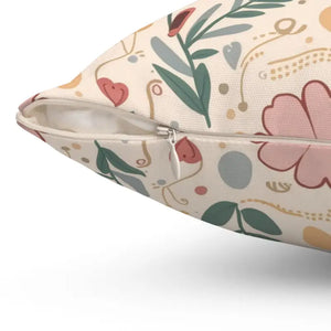 Pink Floral Pillows - Polyester Throw Pillow Decor - Dipaliz