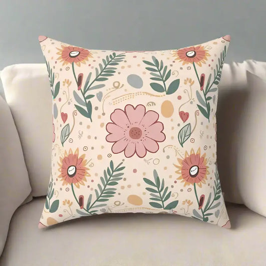 Elevate your Space with Chic Pink Floral Throw Pillows - Home Decor