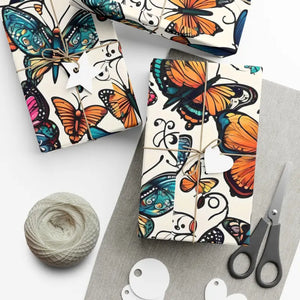 Gift Wrap Papers - Colorful Butterflies Bold Design - Dipaliz - 30’’ x 20’’ / Matte - Wrapping Paper