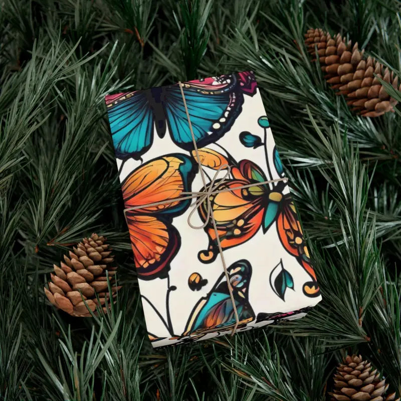 Fluttering Joy: Colorful Butterfly Gift Wrap Magic - Home Decor