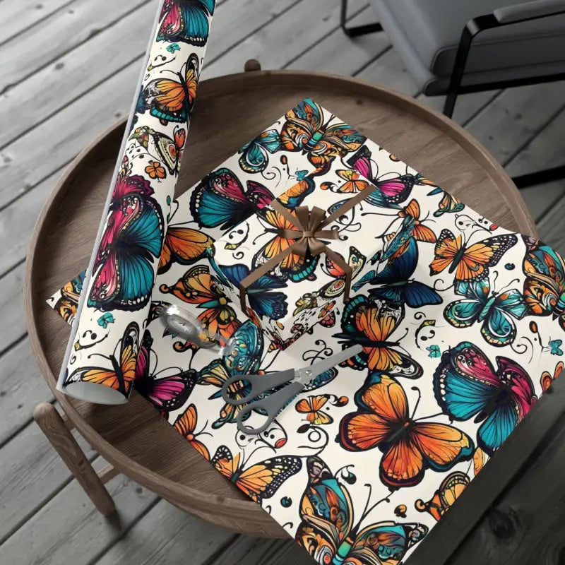 Fluttering Joy: Colorful Butterfly Gift Wrap Magic - Home Decor