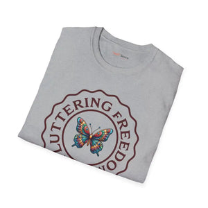 Fluttering Freedom Cotton Tee - Softstyle Butterfly Shirt - Dipaliz - T-shirts