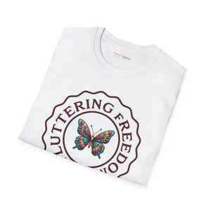 Fluttering Freedom Cotton Tee - Softstyle Butterfly Shirt - Dipaliz - T-shirts