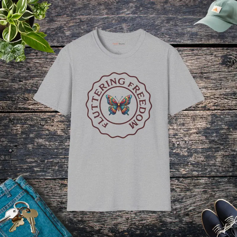 Fluttering Freedom Softstyle Cotton Tee for Everyone - Sport Grey / s T-shirt