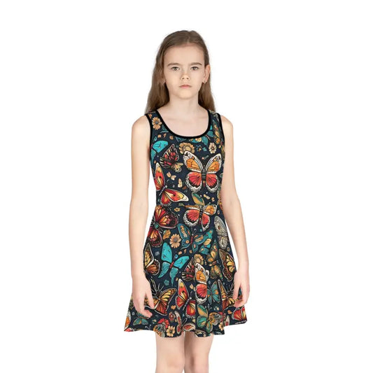 Enchanting Sleeveless Butterfly Sundress for Girls - All Over Prints