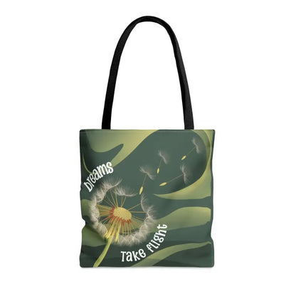 Soar with Style: Dreams Take Flight Dandelion Seeds Tote Bag - Bags