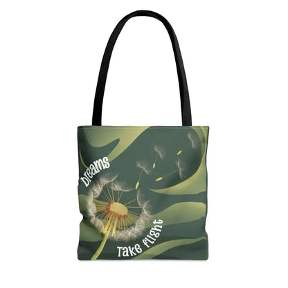 Soar with Style: Dreams Take Flight Dandelion Seeds Tote Bag - Bags