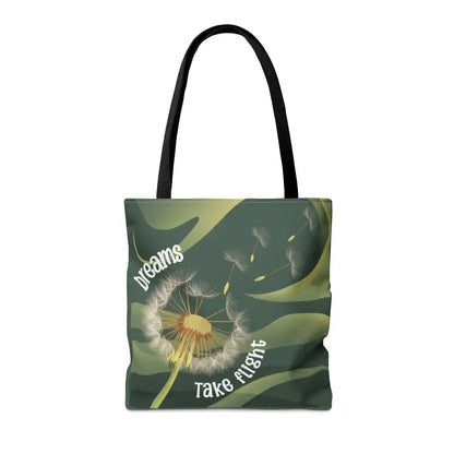 Soar with Style: Dreams Take Flight Dandelion Seeds Tote Bag - Bags