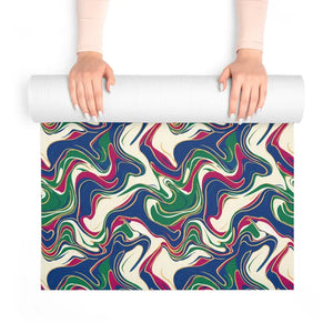 Foam Yoga Mat - Vibrant Retro Swirl Pattern - Dipaliz - 24” x 72” - & Pilates Mats