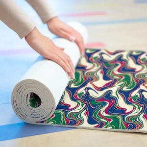Foam Yoga Mat - Vibrant Retro Swirl Pattern - Dipaliz - 24” x 72” - & Pilates Mats