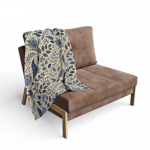 Vibrant Blue Foliage Arctic Fleece Blanket - Dipaliz - Blankets