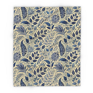 Vibrant Blue Foliage Arctic Fleece Blanket - Dipaliz - Blankets