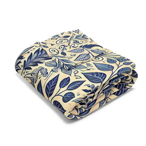 Vibrant Blue Foliage Arctic Fleece Blanket - Dipaliz - Blankets