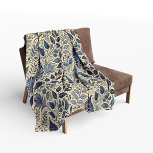 Vibrant Blue Foliage Arctic Fleece Blanket - Dipaliz - Blankets