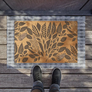 Wild Flowers Doormat - Natural Coir Rustic Welcome Mat - Dipaliz - 24’’ x 16’’ - Door Mats