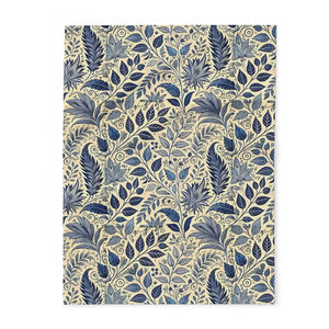 Home Decor - Vibrant Blue Foliage Arctic Fleece Blanket - Cozy Comfort - Dipaliz