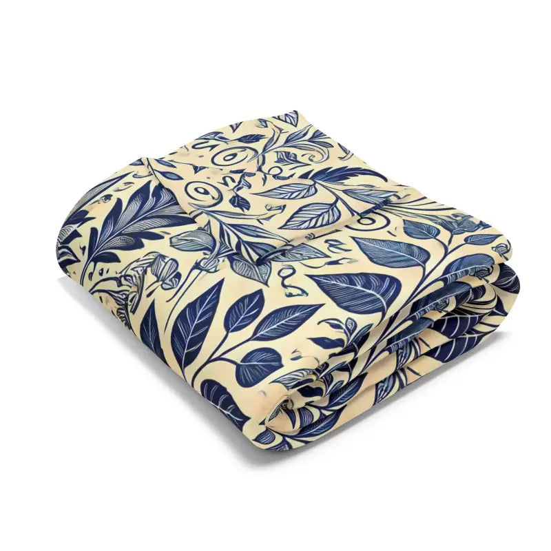 Vibrant Blue Foliage Arctic Fleece Blanket - Cozy Up in Style - Home Decor