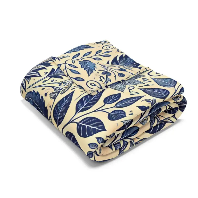 Vibrant Blue Foliage Arctic Fleece Blanket - Cozy Up in Style - Home Decor