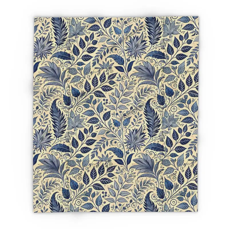 Vibrant Blue Foliage Arctic Fleece Blanket - Cozy Up in Style - 50’’ × 60’’ Home Decor