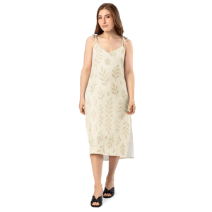 Secret Garden Midi Dress - Foliage Chiffon Built-in Bra - Dipaliz - Dresses