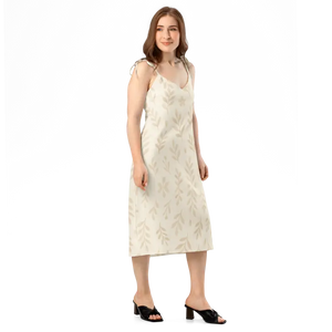 Secret Garden Midi Dress - Foliage Chiffon Built-in Bra - Dipaliz - Dresses