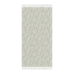 Home Decor - Boho Beach Cloth with Vibrant Foliage Pattern and Knotted Tassels 38’’ × 81’’ / Polyester