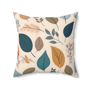 Retro Foliage Pillow – Muted Colors Spun Polyester - Dipaliz - Throw Pillows